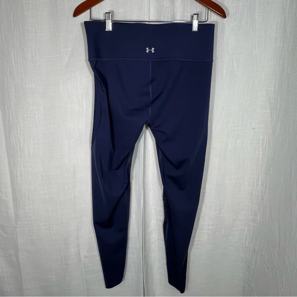 Under Armour Athletic Workout Gym 7/8 Blue Ribbed Design Leggings EUC Size L - Picture 7 of 9